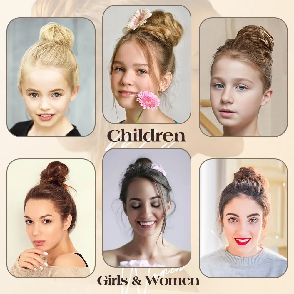 Messy Bun Hair Piece Human Hair Wavy Stretchy Scrunchies Hair Bun Donut Elegant Chignon with Elastic Rubber Band Synthetic Hair