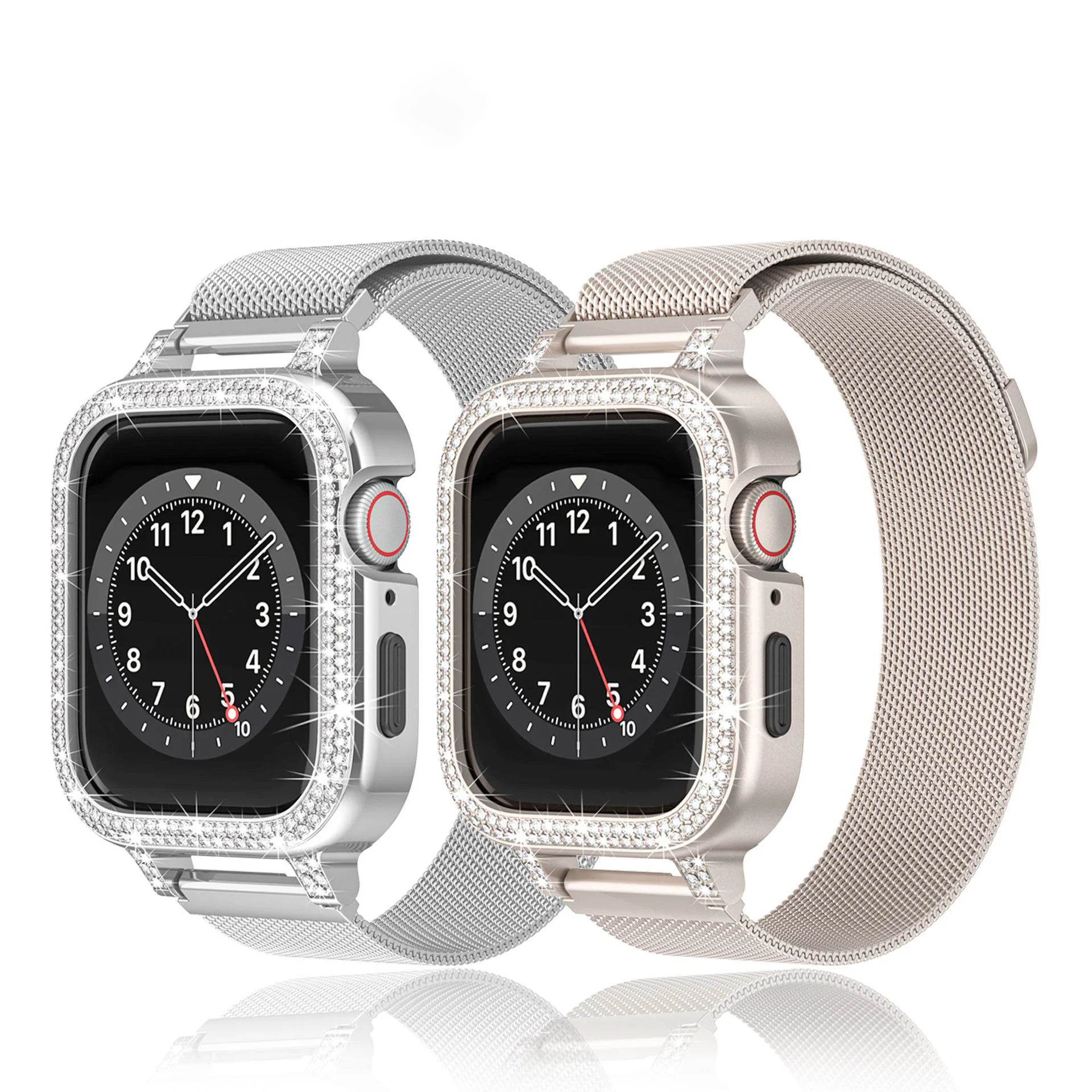 

Diamond Case+Strap For Apple Watch band 45mm 41mm Correa Metal Bracelet band For iWatch Series SE 8 7 6 5 4 44mm 40mm