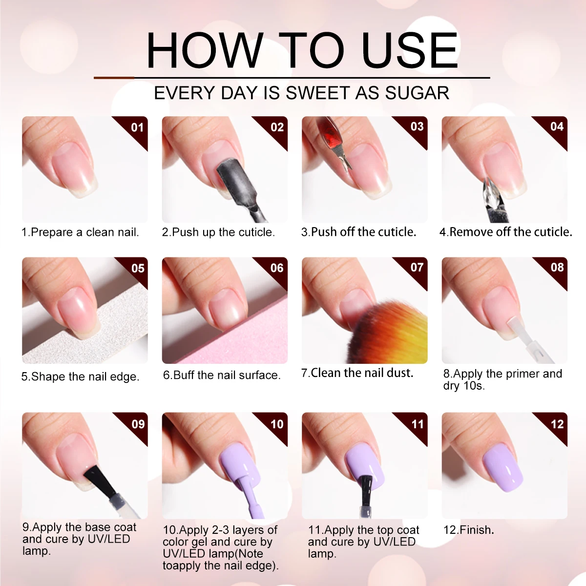 LIMEGIRL 8ml Gel Nail Polish Glitter Bright Paint Art Manicure Semi-Permanent Soak UV Gel Varnish Suitable for Nail Art Designs