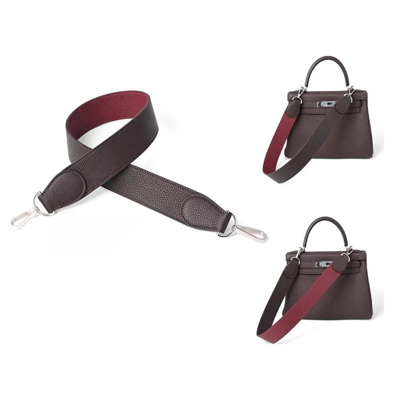 4cm Wide Togo Cowhide Color Blocking Design Suitable For Kelly Evelyn Bag Shoulder Strap Diagonal Cross Leather Material