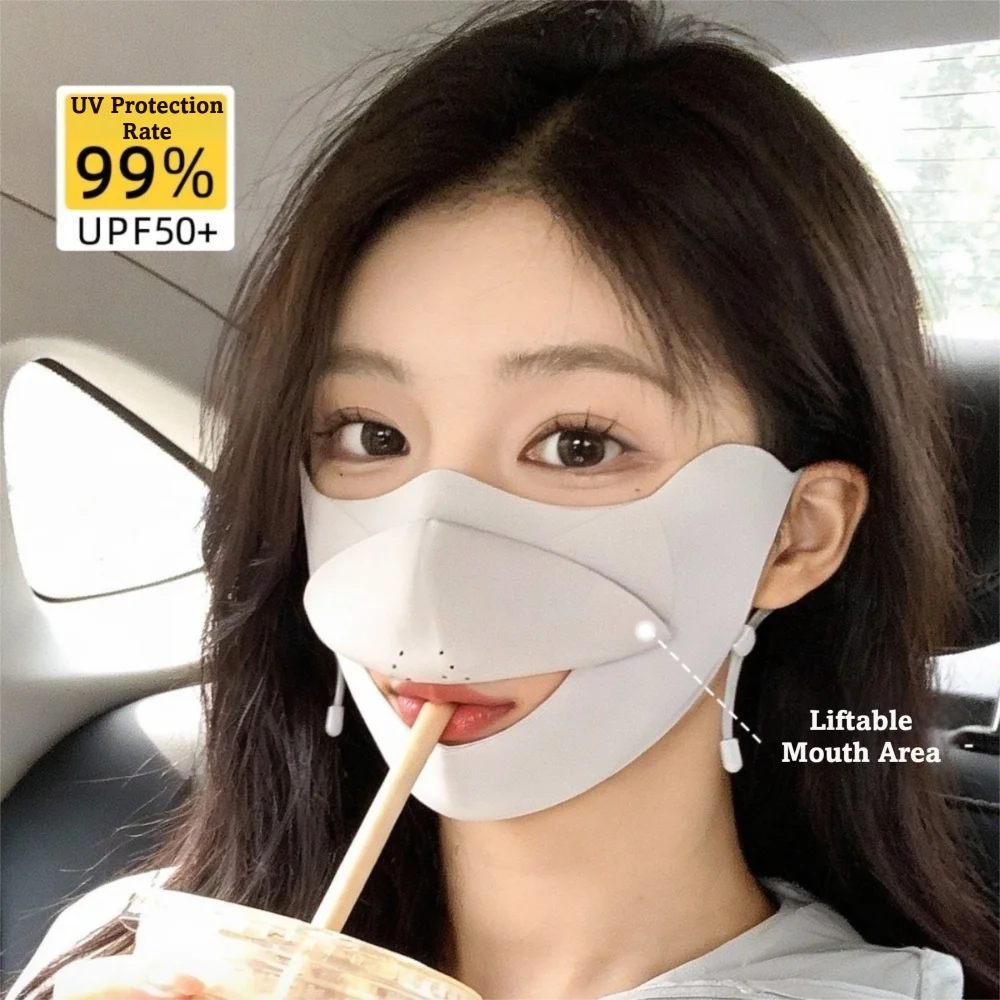 New Lightweight UV Protection Face Mask Breathable Washable Cooling Mask UV Blocking Sun Mask for Shopping