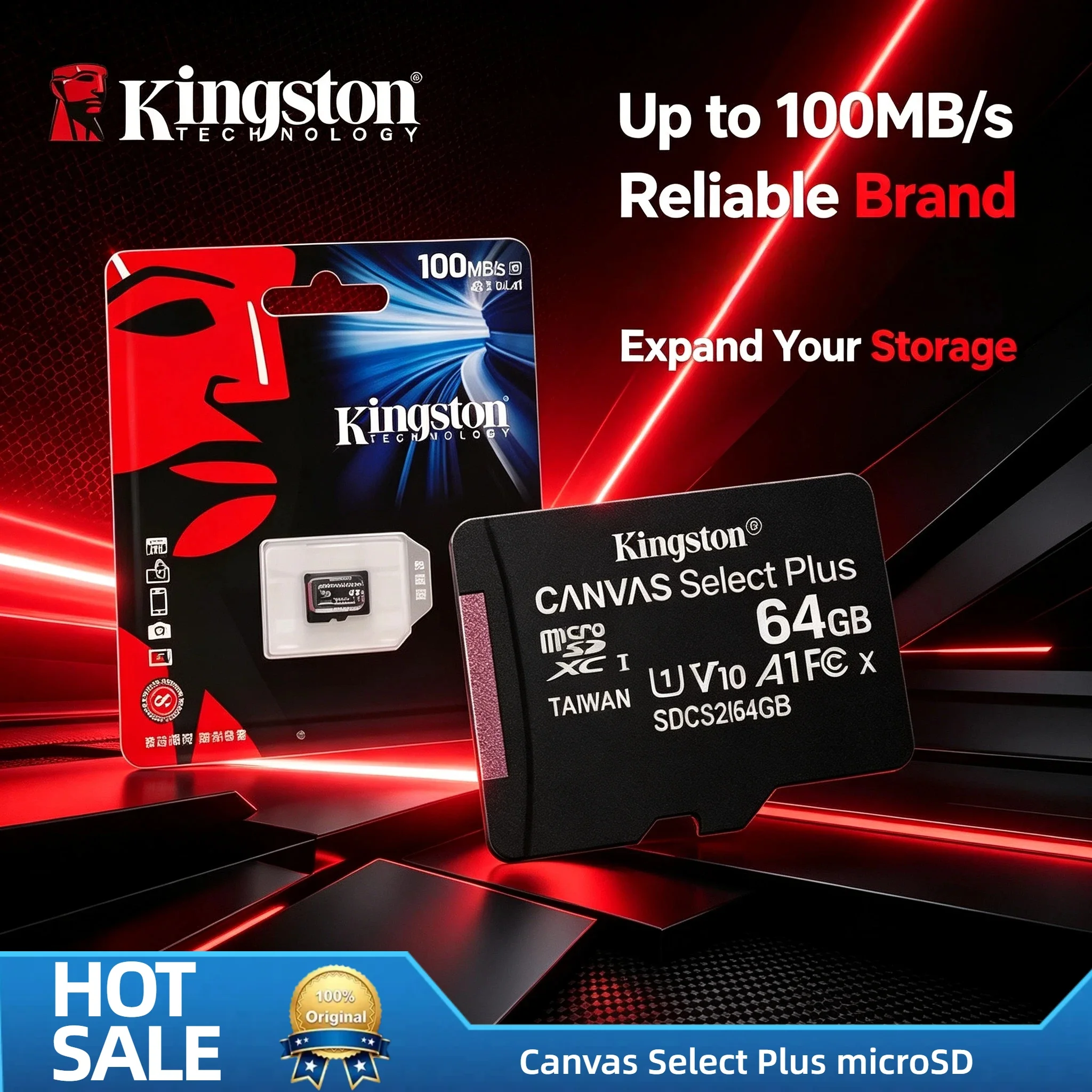 Kingston 128GB 64GB 256GB 512GB MicroSD TF Card A1 V10 Original Storage Flash Memory for Phone Tablet Nintendo Switch