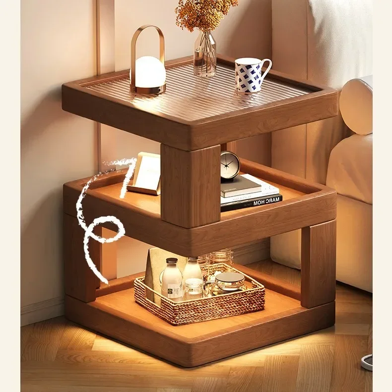 Solid Wood Bedside Table, Bedroom Creative Bedside Table, Small Apartment Sofa Edge Is Extremely Narrow, Bedside Storage Cabinet