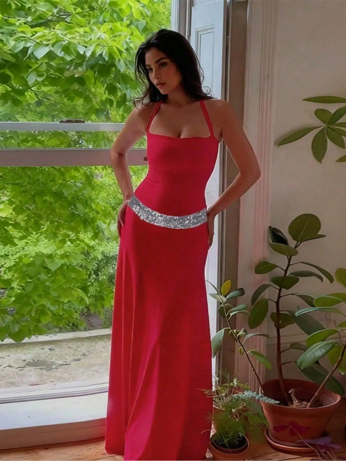 Nouvelle robe de soirée sexy - Robe longue moulante coupe ajustée pour les fêtes et les événements