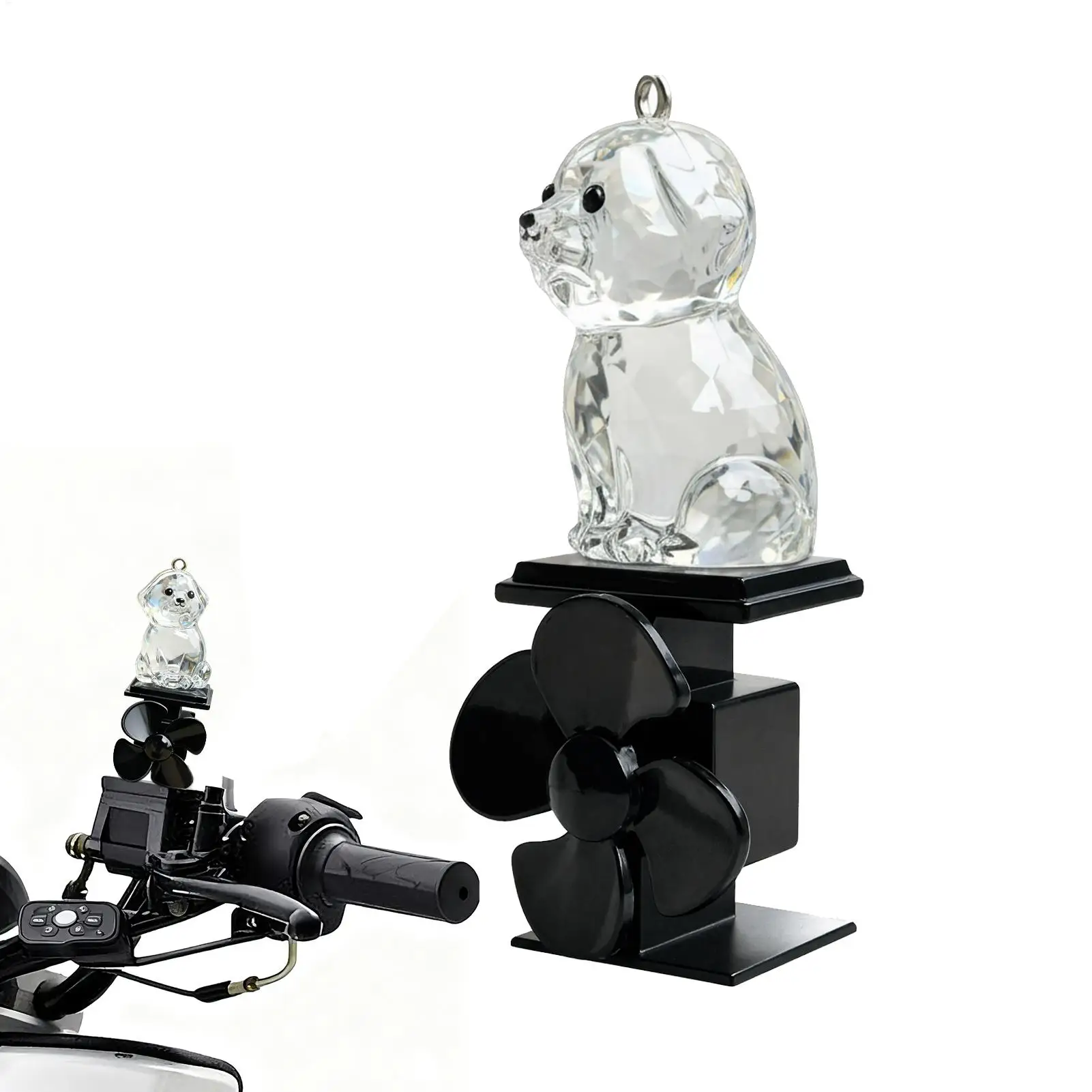 Motorcycle Wind Powered Electric LED Colorful Light Dog Figurine Motorcycle Light Up Decoration For Motorcycle Cycling Handlebar