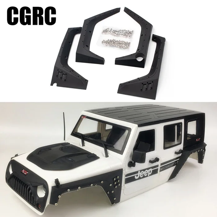 4PCs Nylon Fiber Front Rear Wheel Eyebrow Armor For 1/10 Jeep Wrangler Body RC Crawler Car AXIAL SCX10 90046 AX103007