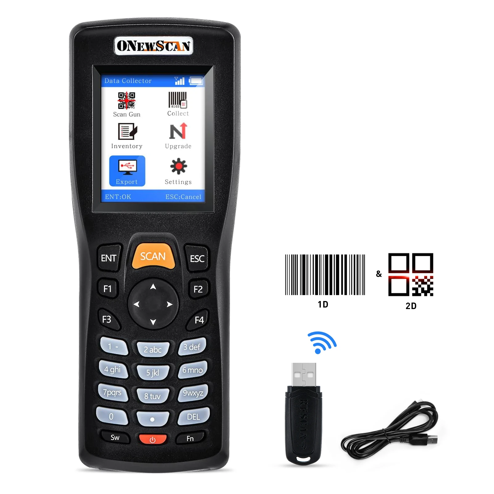

1400mAh Long Standby Wireless 2D Inventory Scanner with 2.4G Bluetooth
