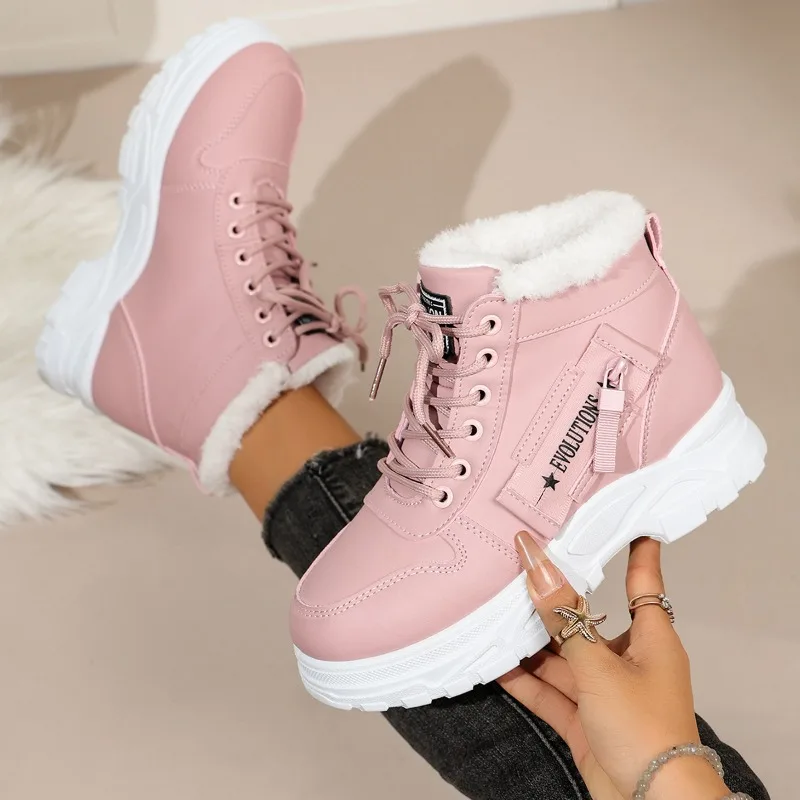Leather-surface Non-slip Cotton Boots, Lined and Thickened, 2026 Winter Thick-soled Cotton Shoes, Stylish Versatile Snow Boots