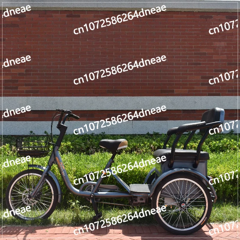 

Human foot pedal pedal large seat double chain tricycle