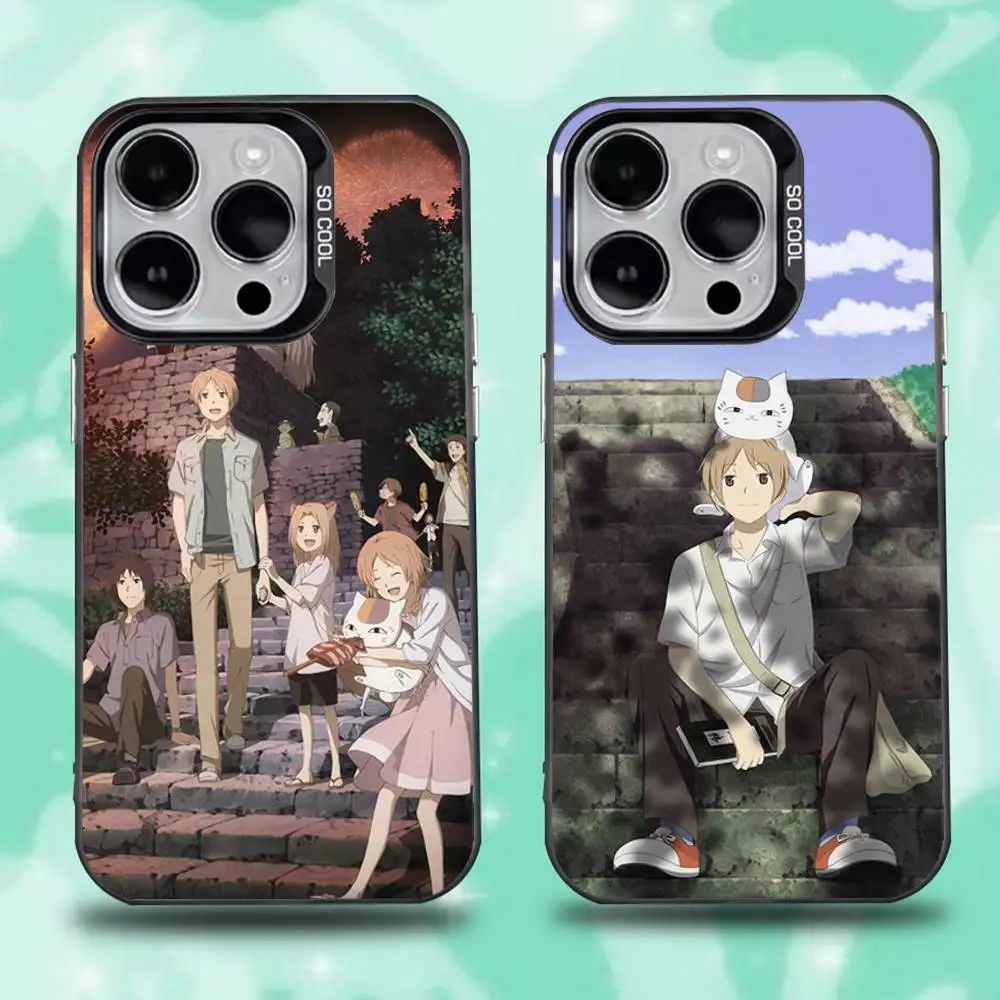 

N-Natsume Book Friends Phone Case For iPhone 16,15,14,13,12,11,Mini,Pro,E,SE4,XS,MAX Black Candy Matte Cover