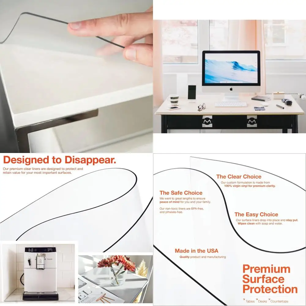 غطاء طاولة فينيل فائق النعومة، 44 × 90، سميك 2 مم، شفاف مقاوم للماء، صناعة الولايات المتحدة الأمريكية، آمن للاستخدام، واقي قابل للتخصيص #1