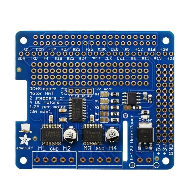 

Adafruit DC- & Stepper Motor/Schrittmotor Adafruit DC- & Stepper Motor/ Board HAT For Raspberry Pi, Mini Kit, 2348