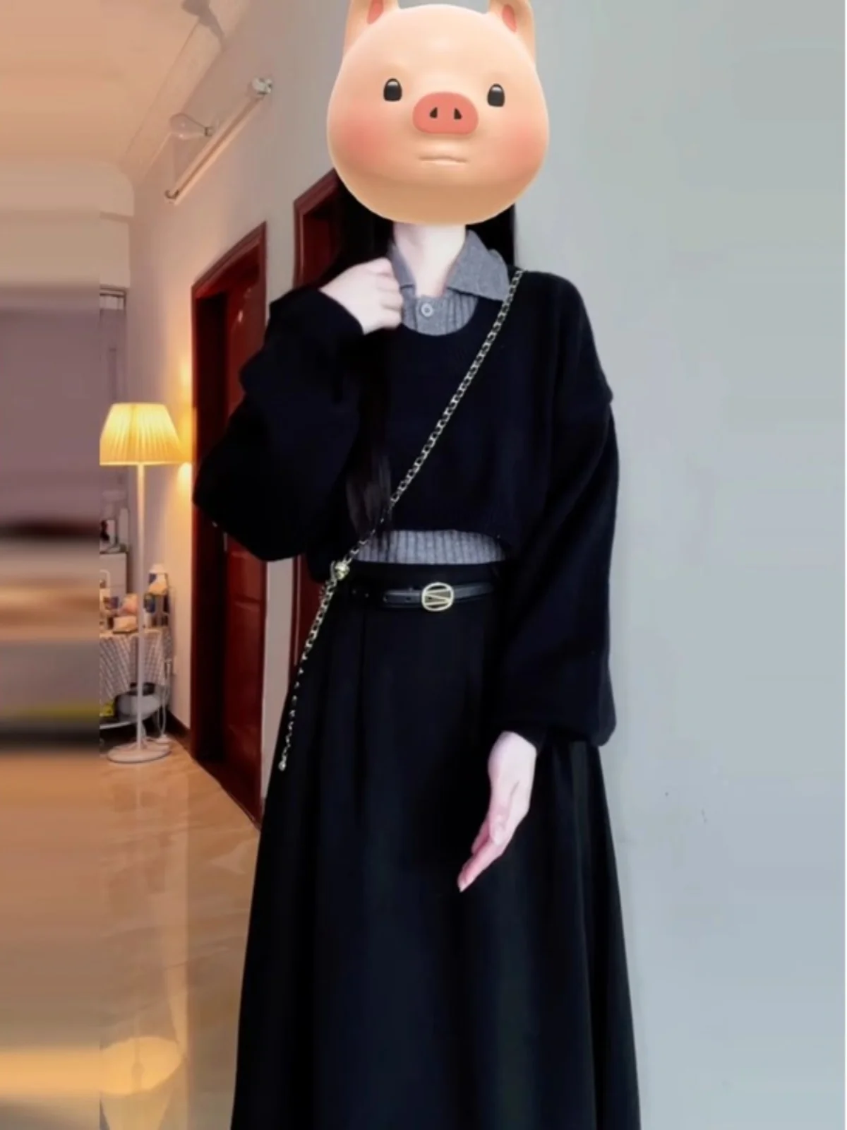 Faionable Korean Drama Inspired Set High-End Feel Top New Sle Streetwear Skirt Early Autumn Collection Ele Design