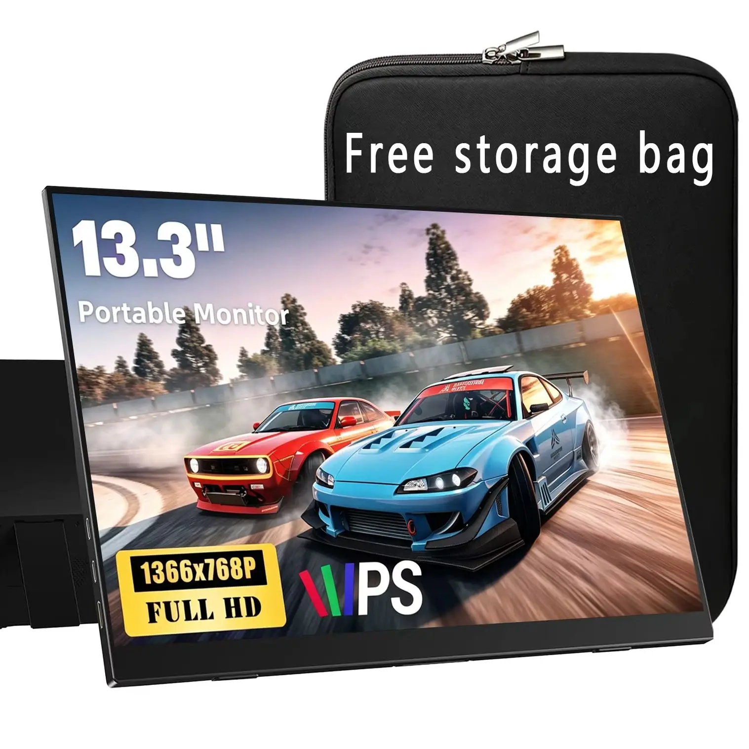 AHXJKA 13.3 Inch Portable Monitors 1366*768P HD 72%sRGB With Type-C Mini HDMI For Laptop Phone PS4/5 XBox Mac TV PC Dack Switch