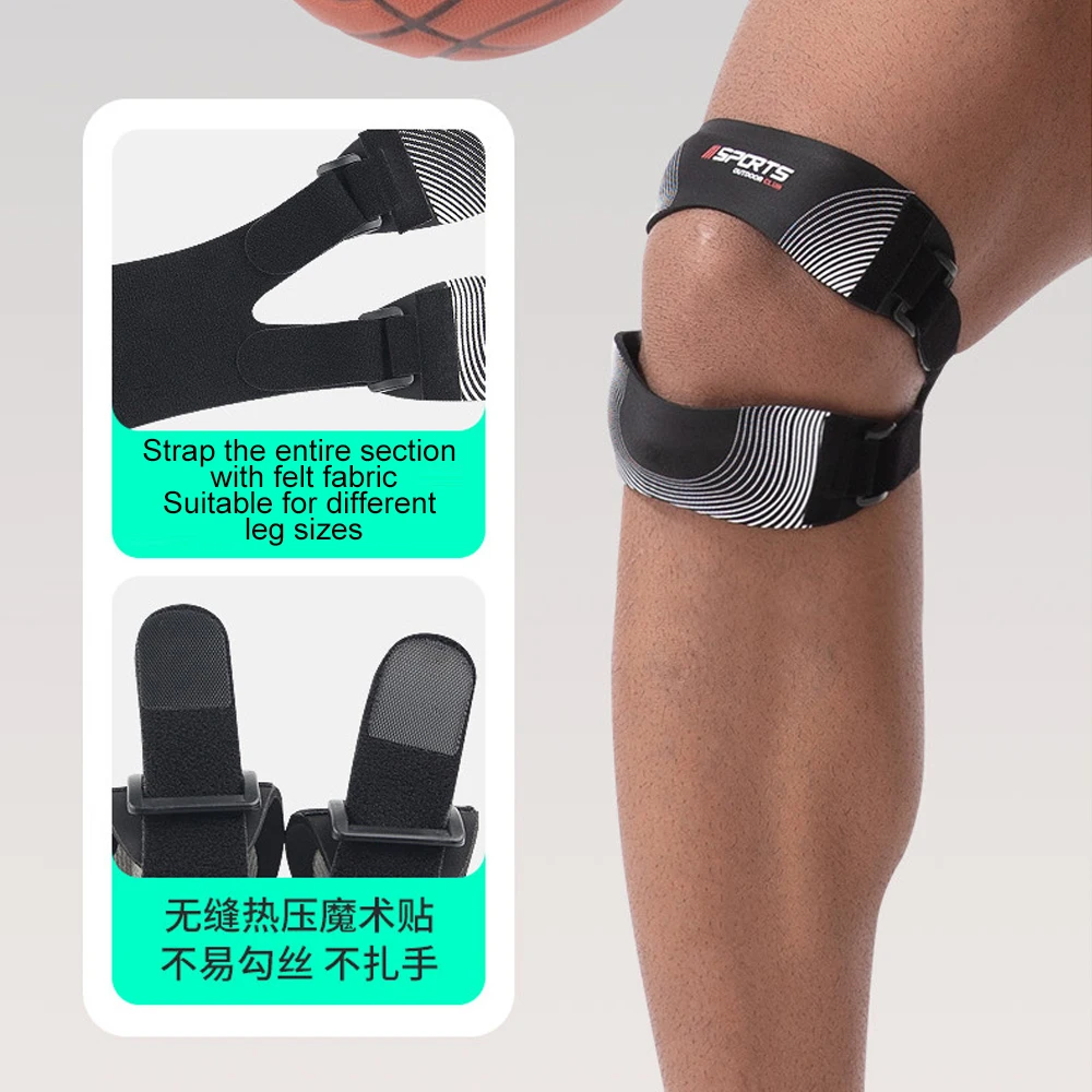 2 Stück Patellasehnen-Stützgurte, verstellbare Neopren-Kniegurte zur Schmerzlinderung, ideal für Laufen, Arthritis, Springerknie – Detail 11