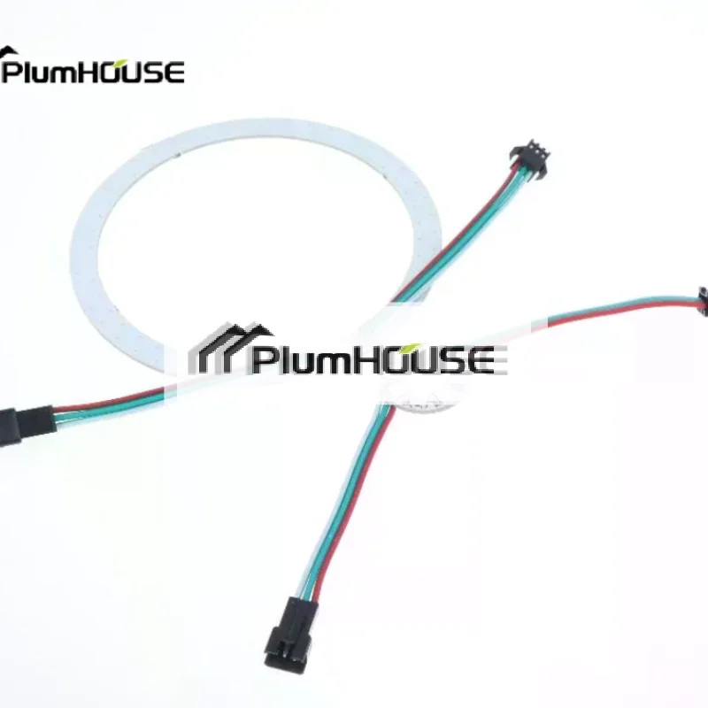 WS2812B LED Pixel Ring 8/16/24/35/45Leds Individually Addressable WS2812 Built-in IC Smart DC5V White PCB