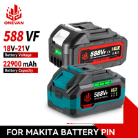 ONEVAN Rechargeable 588VF 22900mAh Lithium Battery 928VF 29900mAh Capacity Indicator Power Tool For 21V 18V Electric Wrench