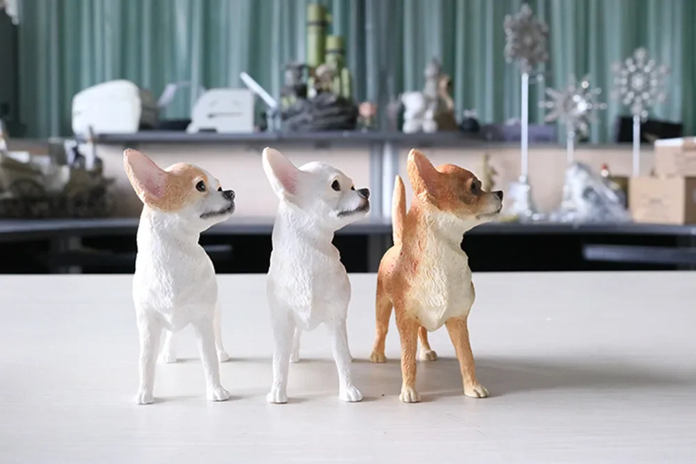 Jjm Schattige Chihuahua Hond Huisdier Figuur Diermodel Auto Decoratie Speelgoed Cadeau Artware Educatief Voor Kinderen Volwassenen