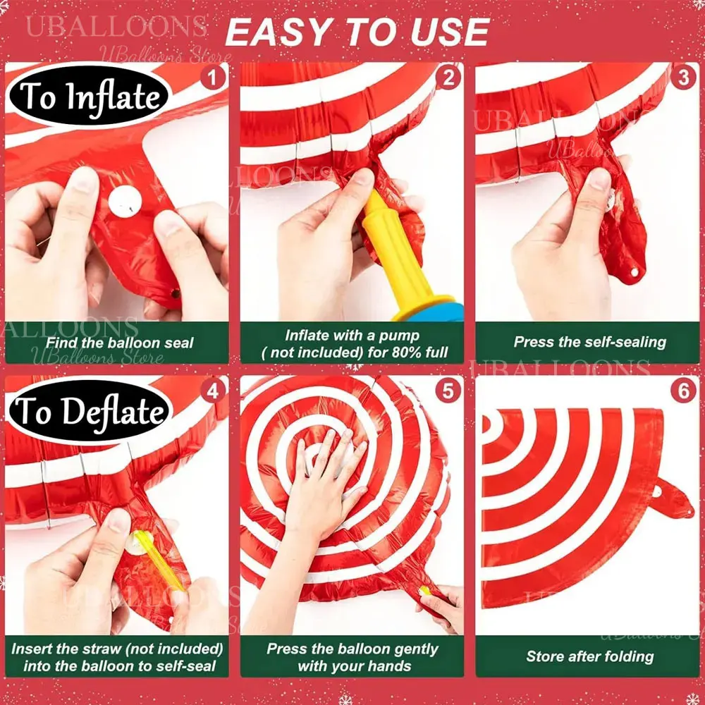 10 Stück süße Süßigkeiten-Folienballons, 25,4–45,7 cm, runde Lollipop-Heliumballons für Geburtstag, Candyland, Weihnachten, Zuhause, Party, Dekoration – Detail 5