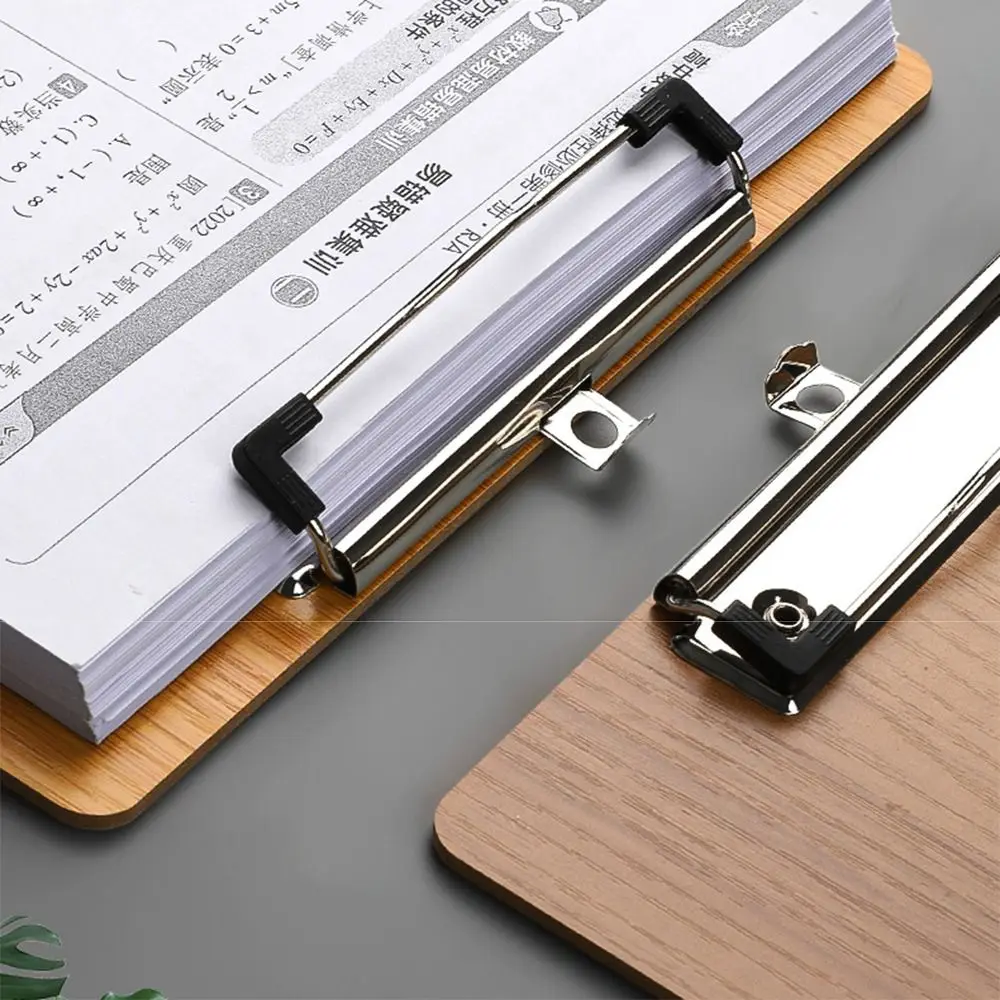 

Wooden A4 Memo Folder Hardboard Reinforced Writing Clipboard Rounded Corner Hanging Holes File Clip Board Sketching Board