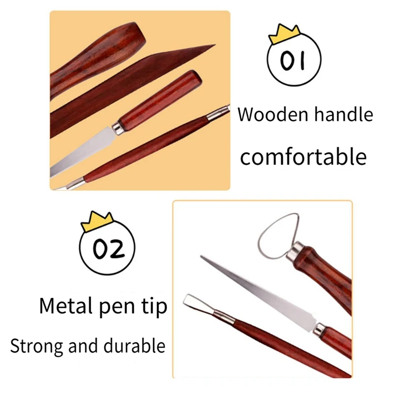 Alat ukir tembikar Set 15 alat plastik, alat pemotong garis lumpur, alat tanah liat multifungsi tahan lama