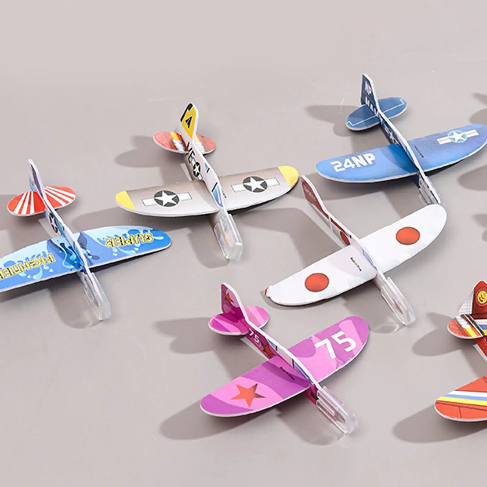 5Pcs Mini Foam Airplane Lightweight Easy to Assemble for Toddlers Children