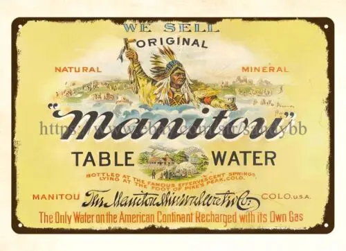 Manitou Table Water metal tin sign cafe pub coffee shops metal wall art