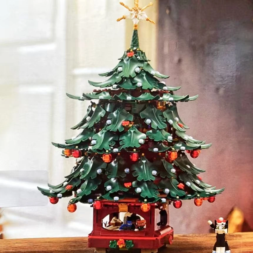 

3171 PCS 2025 New Santa Claus Family Christmas Tree Ornaments, Festive Christmas Decor, Building Block Assembly Toy for Kids Boy