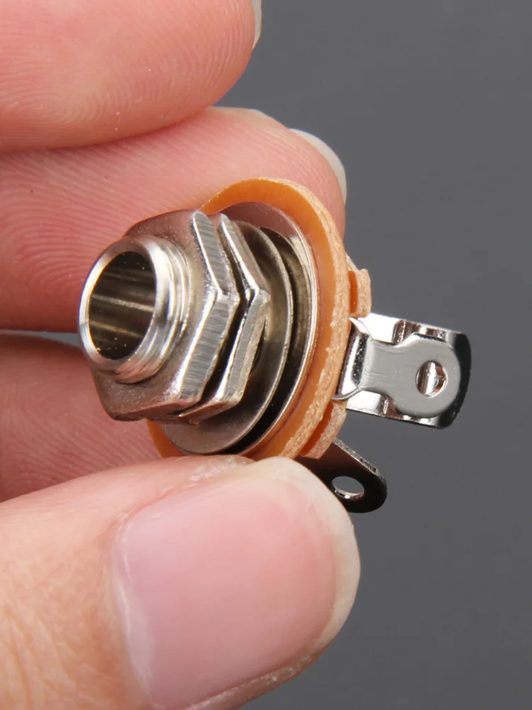 6.35mm Electric Guitar Output Jack 2-Conductor 1/4 Inch Mono Mount Jack Nickel Guitar Parts Accessories for Electric Guitar Bass
