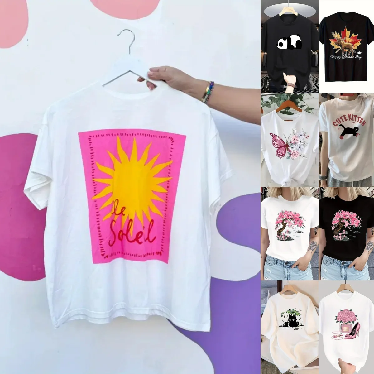 

Женская футболка Princ Sle Slim Fit ort Sve с принтом для eBay, трансграничная независимая станция TEMU, лето 2024 г.