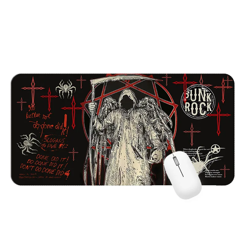 Tappetino per mouse gotico oversize originale Y2K Tappetino da scrivania impermeabile e antiscivolo in pelle punk per PC Tappetino per mouse grande per tastiera portatile
