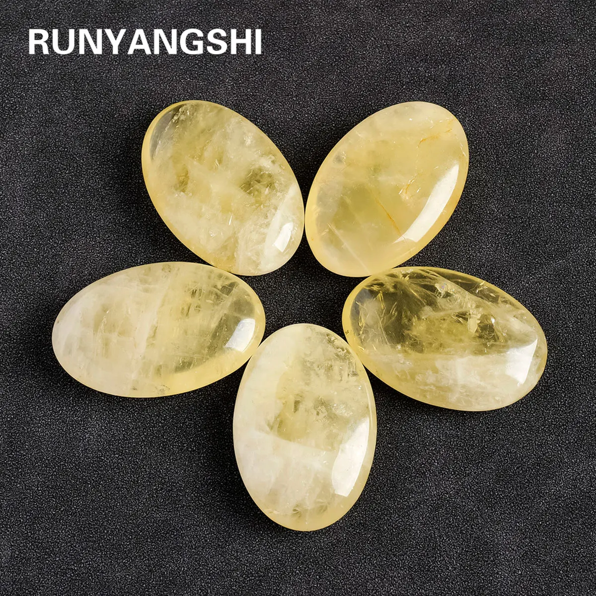1PC Natural Citrine Plam Crystal Reiki Polished Palm Pocket Energy Quartz Home Gemstone Ornaments