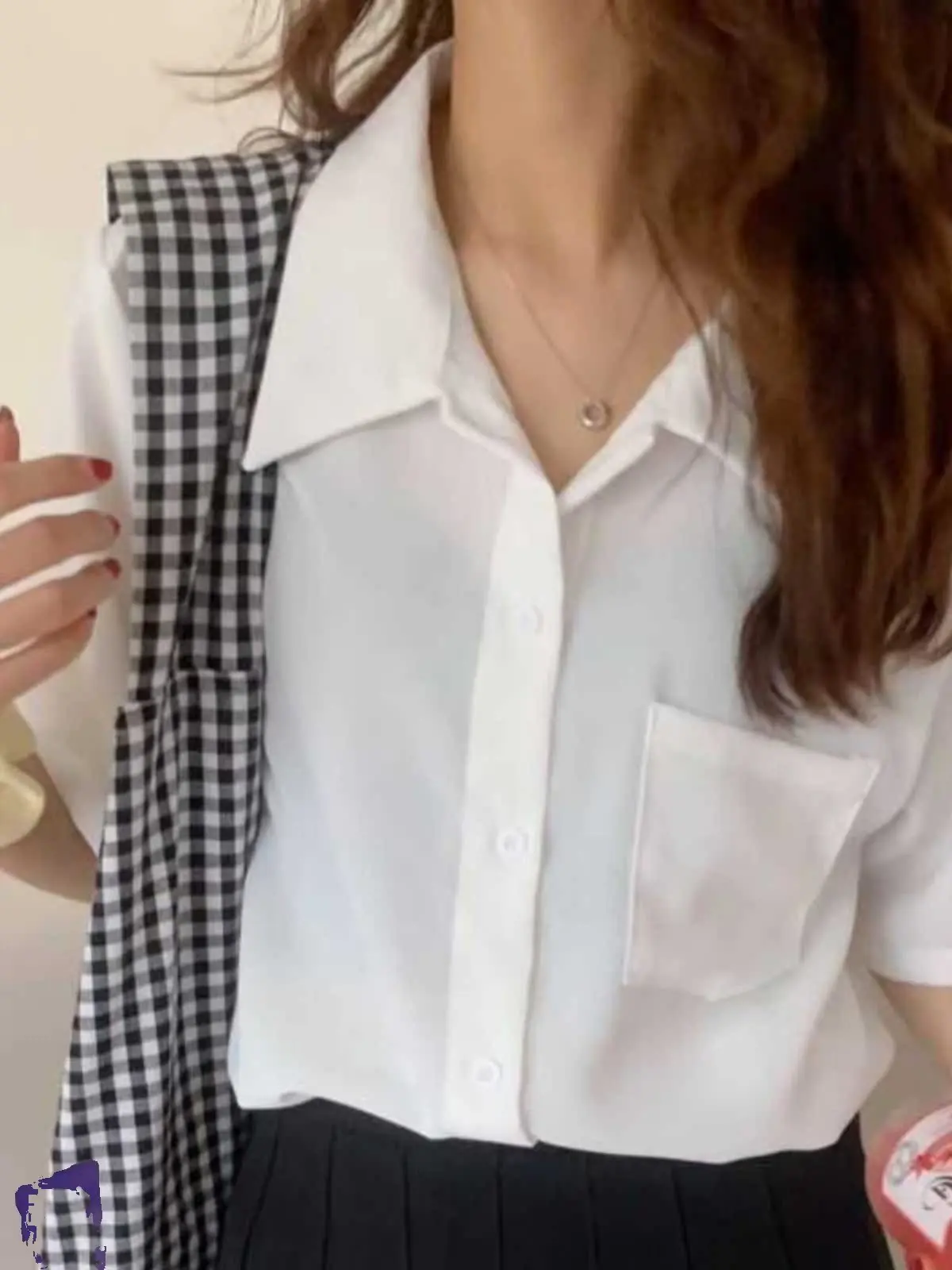 

Женская рубашка с коротким рукавом в корейском стиле, модная, универсальная, для повседневной носки, простой дизайн, весна-лето, уникальный стиль