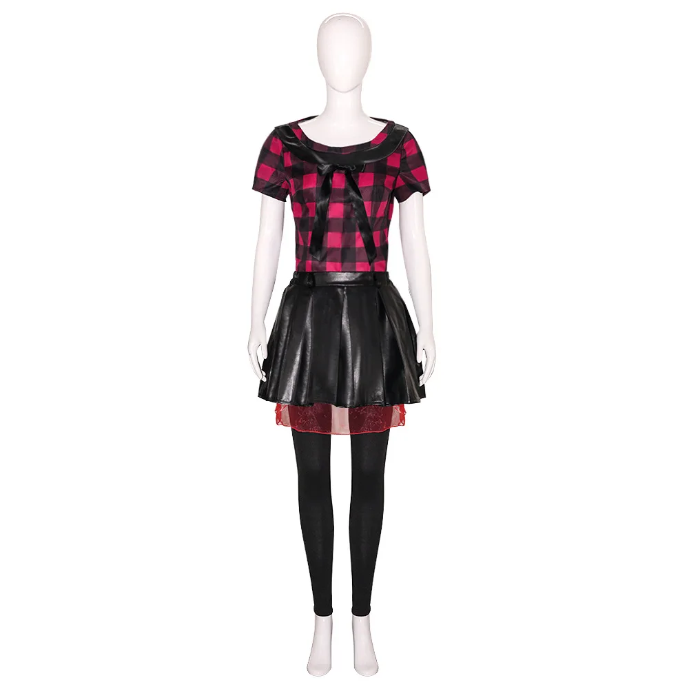 Horror Movie Cosplay Lisa Costume for Women Fantasia Plaid Top Skirts Stockings Full Set Halloween Party Disguise Uniform Suit