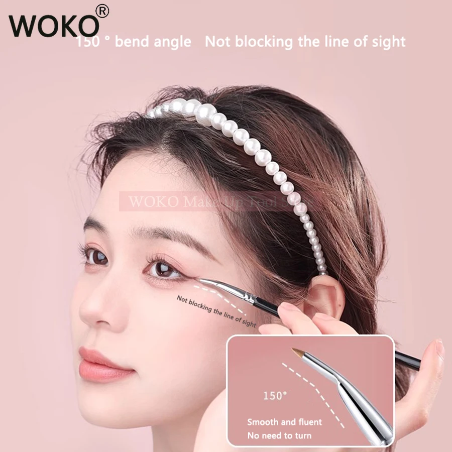 Angle Eyeliner Brush Ultra Fine Flat Head Straight Eyeliner Brush Concealer Brush Eye Wheel Tear Groove Eyes Details Makeup Tool