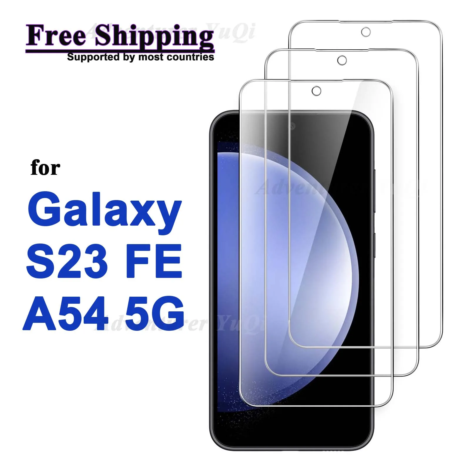 

Screen Protector For Galaxy S23 FE 5G A54 Samsung, Tempered Glass HD Crystal 9H Transparent Case Friendly High Aluminum