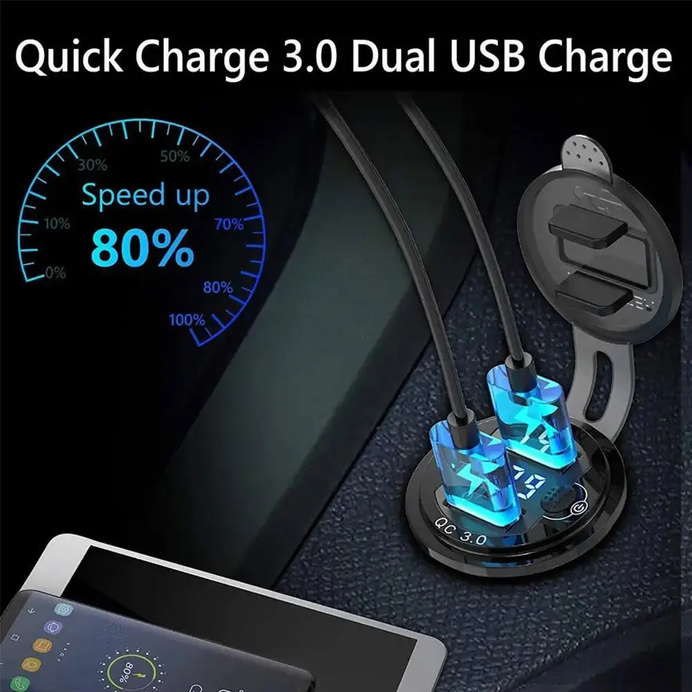 The New Aluminum Alloy Double QC3.0+QCPD Is Suitable For BMW Motorbike Car Charger Fast Charging Car Charger Wholesale N9A4