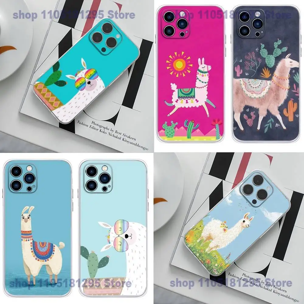 

Lama Llama Alpacas Phone Case For iPhone 17 16,15,14,13,12,11 Plus,Pro,Max,XR,Plus,E,Mini Transparent Cover
