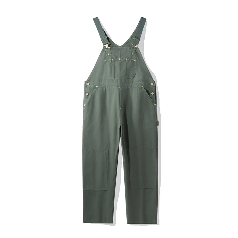 Distressed Denim Overalls for Men Baggy Oversized Fit 2026 Loose Dungaree Jeans with Pockets Streetwear Workwear Unisex Jumpsuit