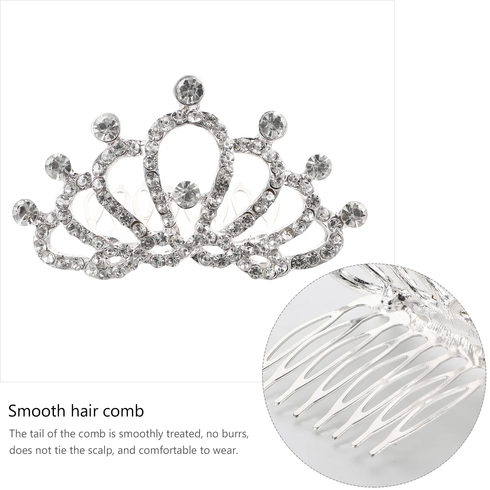 

4Pcs Kids Crown Headdress Rhinestone Tiara Crowns Elegant Girls Hair Accessories Party Favors Birthday Gift Crowns with Comb