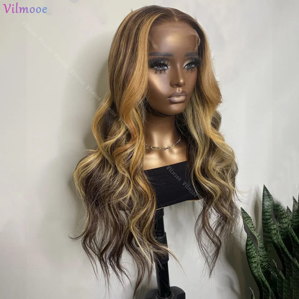 HD Transparante Vetersluiting Body Wave Pruik Hoogte Ombre Honingblond 13x4 Zijden Top Kant Voor Menselijk Haar Pruiken Met Babyhaar