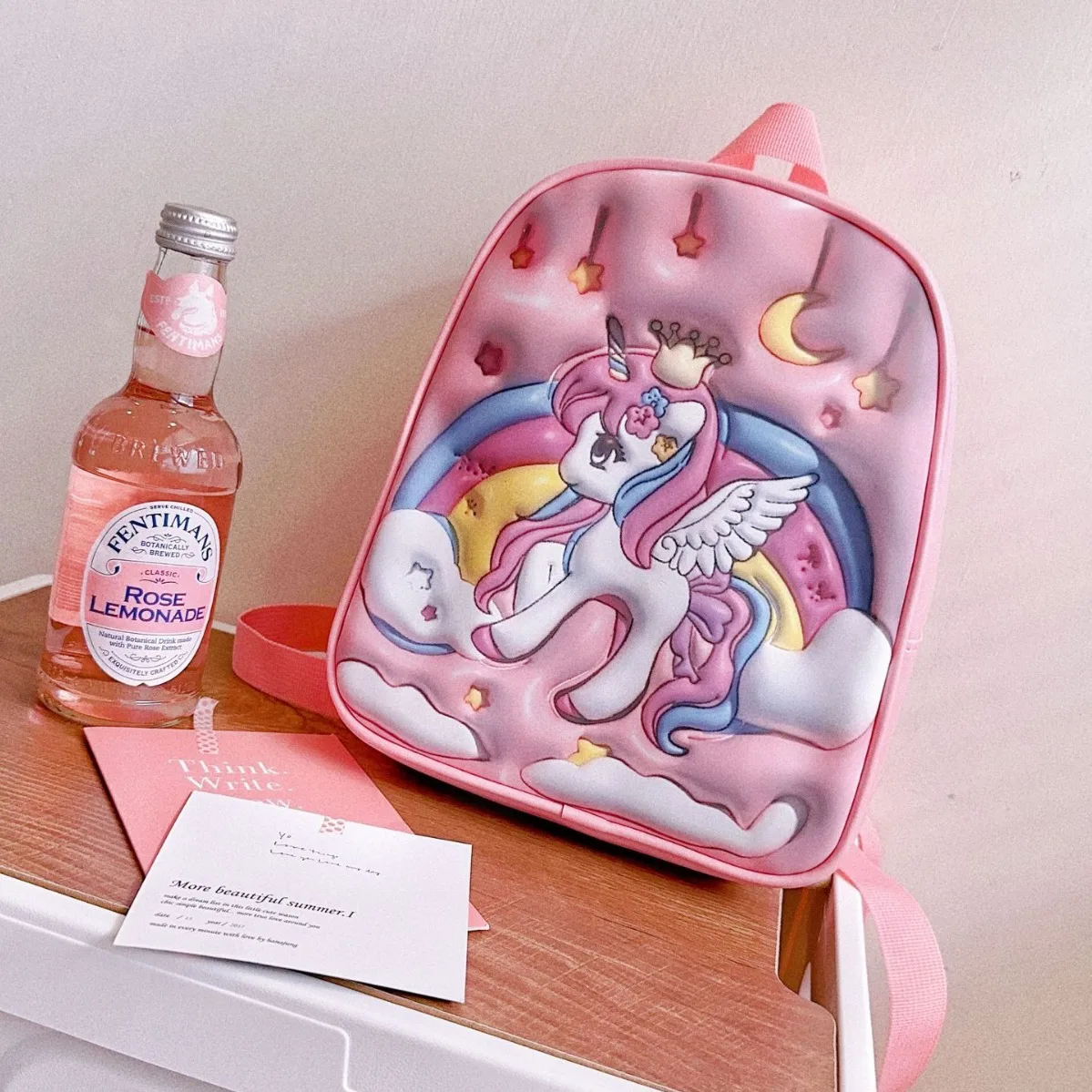 2024 New Children\'s 3D Digital Printing Unicorn Creative Modeling Dazzling Fashion Kindergarten Girl Cartoon Cute Backpack