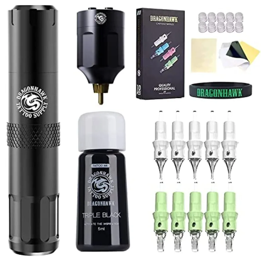 Kit de Máquina de Tatuar Rotativa S6 con Motor sin Núcleo Mcore-C1, Cartuchos de Tatuaje y Agujas, Kits de Suministros para Arte Corporal
