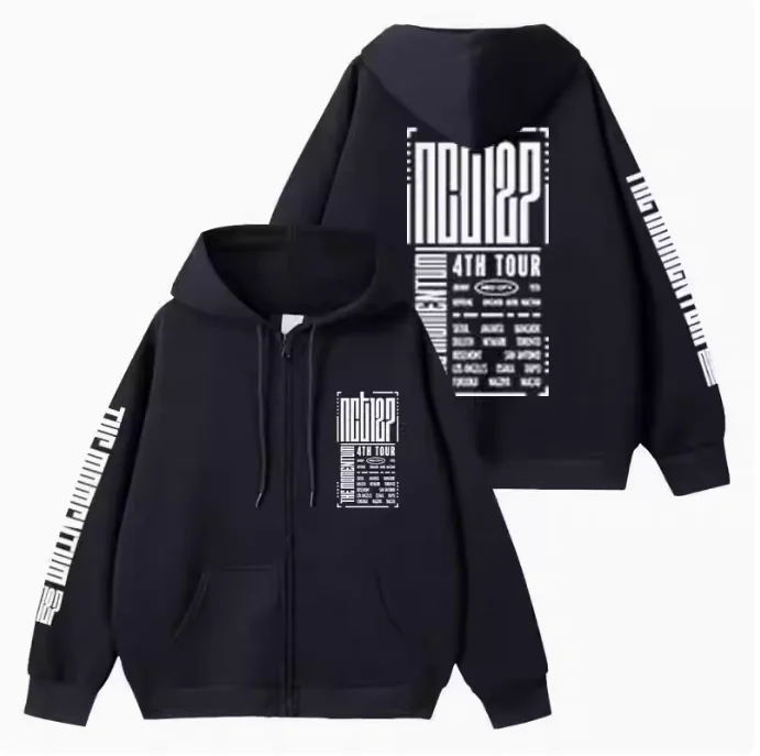 KPOP 2025 NCT 127 The Momentum World Tour زمم النساء/الرجال هوديي البلوز الشارع الشهير الهيب هوب سستة مقنعين سترة ملابس خارجية #2