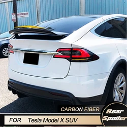 Auto Baule Posteriore Spoiler Ali per Tesla Modello X SUV 75D 90D Sport Utility 4 Porte 2016-2019 Bagagliaio Posteriore Coperchio Ala Labbro In Fibra di Carbonio