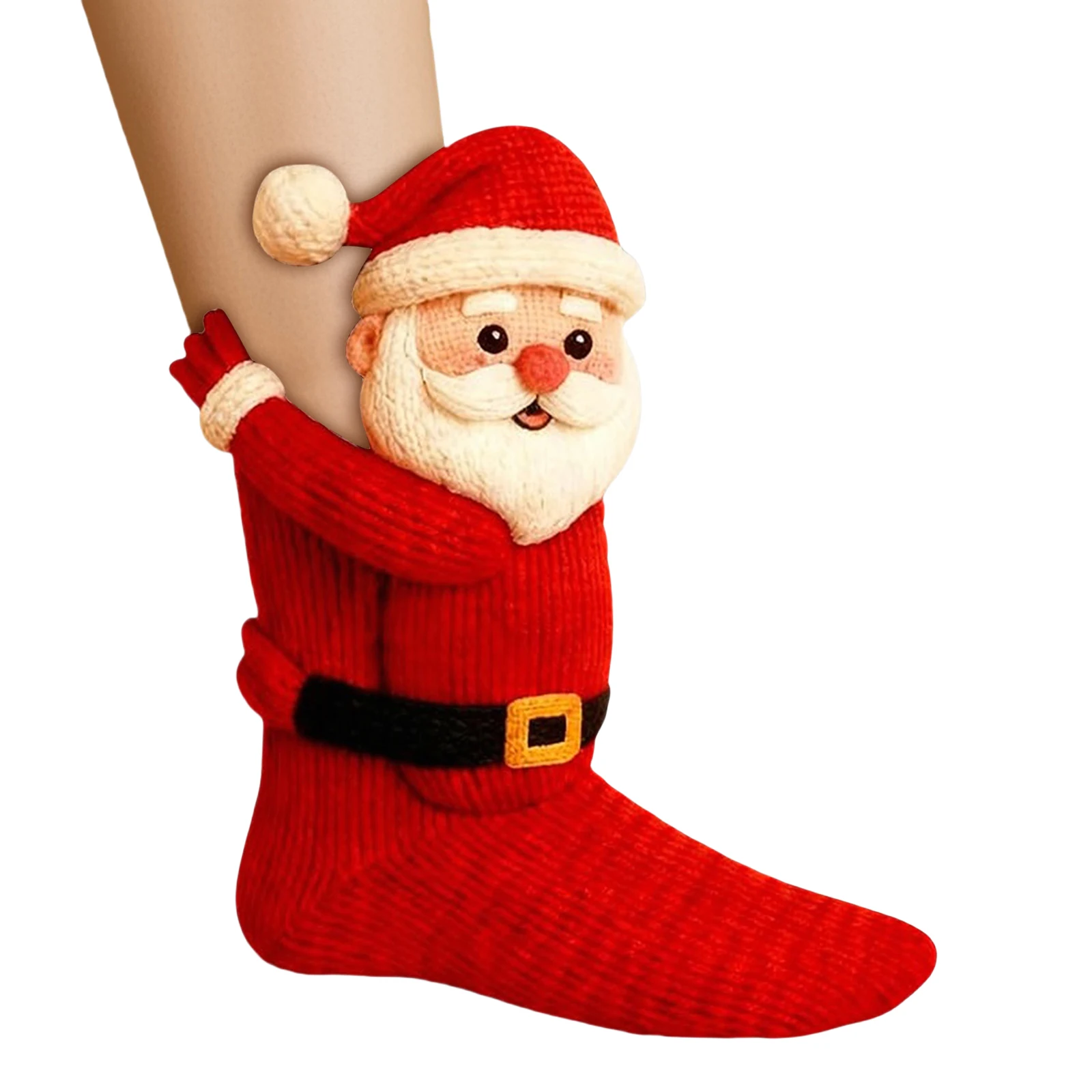 1 Pair Funny Knit Socks Thick Warm Crew Soft Cotton Socks 3D Knitted Autumn Coffee Stockings for Women Teens Kids Home Winter