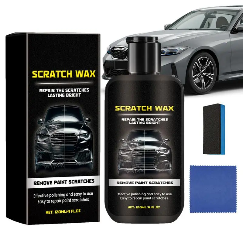 Car Scratch Remover 120ml Wax Sealant Protection With Sponge Effective Easy Professional Car Wax Scratch Remover For Moderate