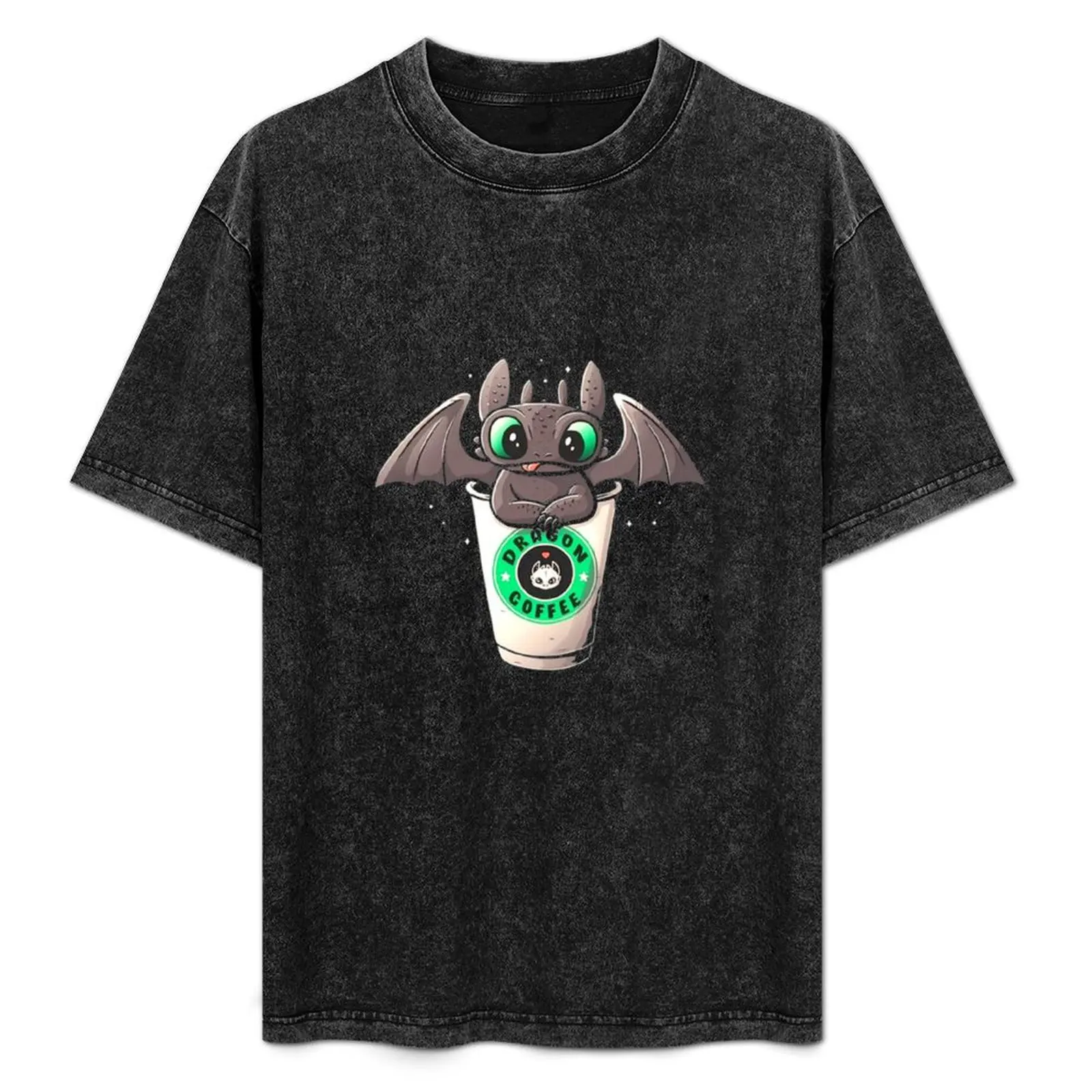 

Dragon Coffee T-Shirt boys animal print summer clothes baggy shirts graphic t shirt vintage mens champion t shirts
