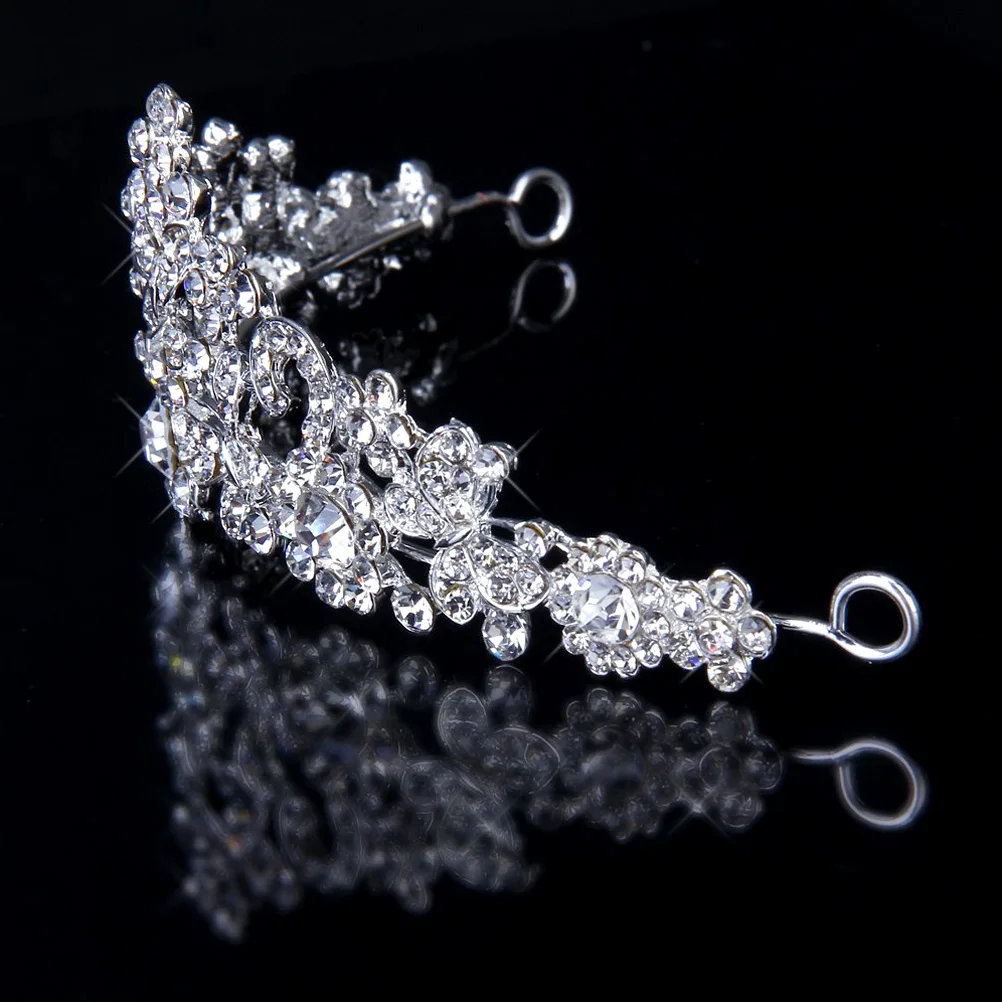 Prata cristal strass flor coroa bandana casamento baile de formatura festa tiara cristal strass bandana