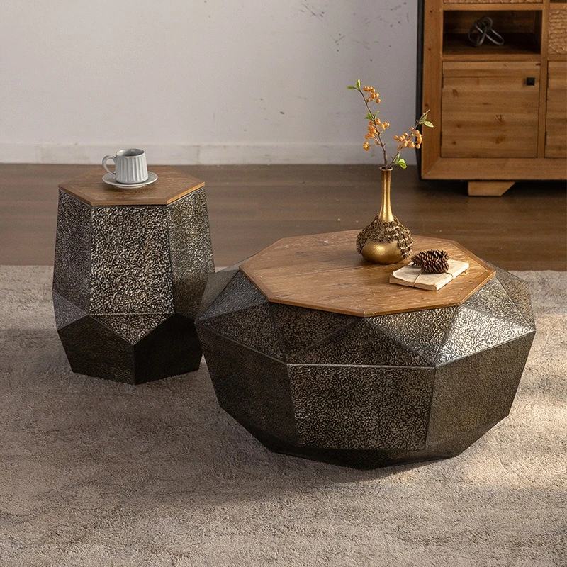 

Creative furniture coffee table living room side living room wrought iron retro tea